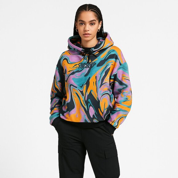 Crooked Tongues SZ M Hoodie In Bright Marble ASOS Oversized - Picture 1 of 7